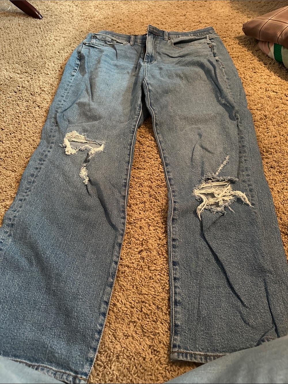 torrid Distressed Boyfriend Jeans in Blue Denim